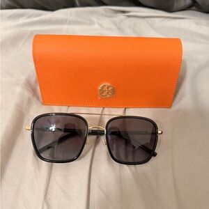 Tory Burch Black Sunglasses with Orange Case